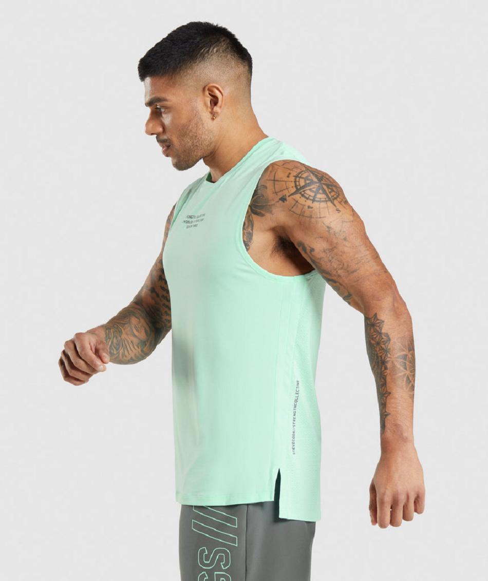 Camiseta Tirantes Gymshark Gymshark//Steve Cook Hombre Verde | CO 3245XYU